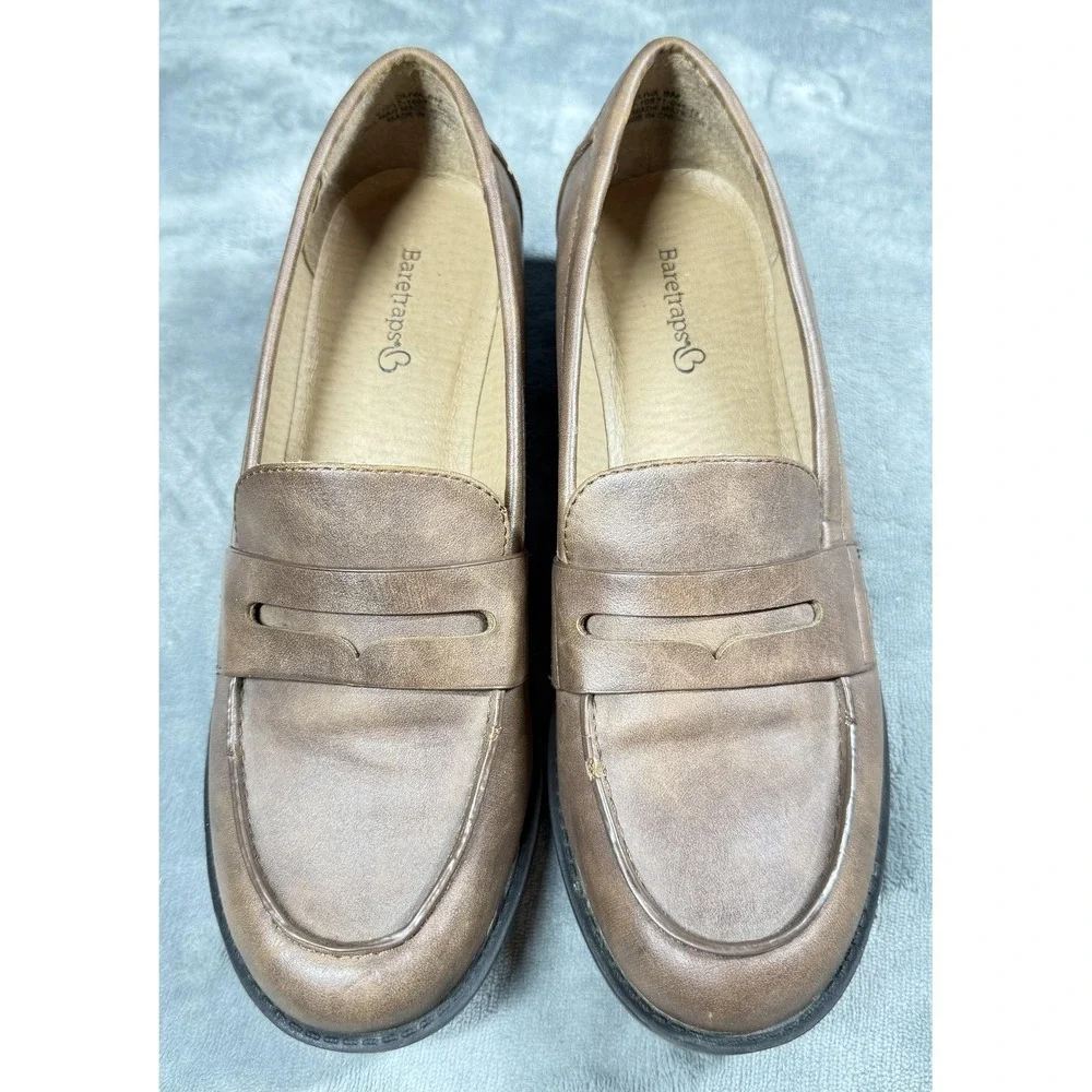 Baretraps Shoes Womens Size‎ 8 Brown Oliva Loafer Slip On Comfort Workwear